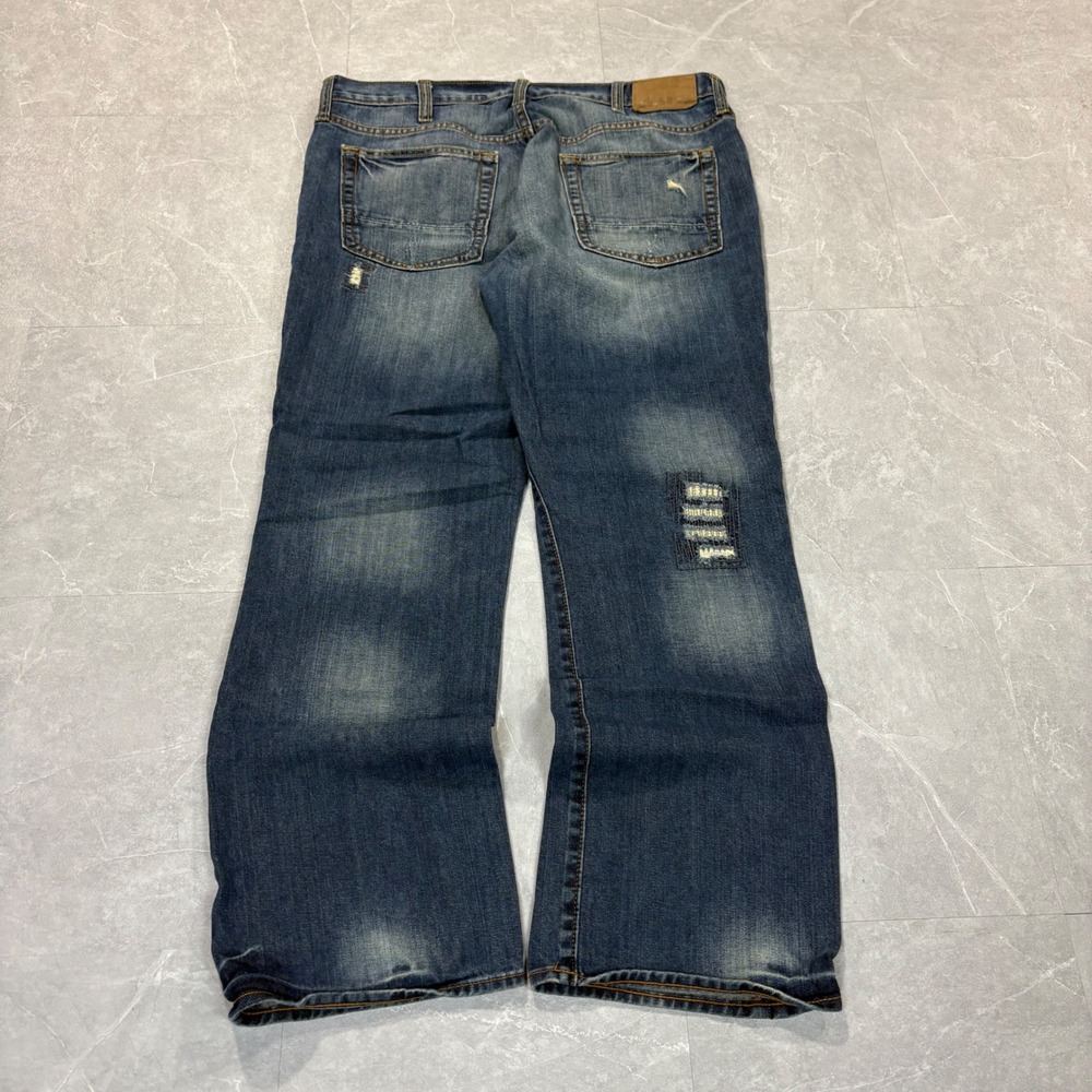 Old Navy Mens Loose Straight Distressed Denim Jeans Blue 36x32 4351